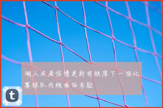 湖人浓眉伤情更新将缺席下一场比赛球队内线面临考验